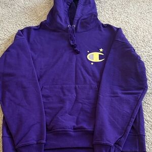 Champion Hoodie in Deep Purple with Gold Emblem